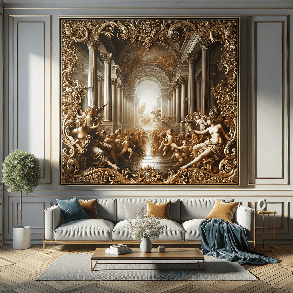 "Baroque Art Meets Contemporary Chic: Modern Metal Poster Art for Your Home Decor" - Metal Poster Art