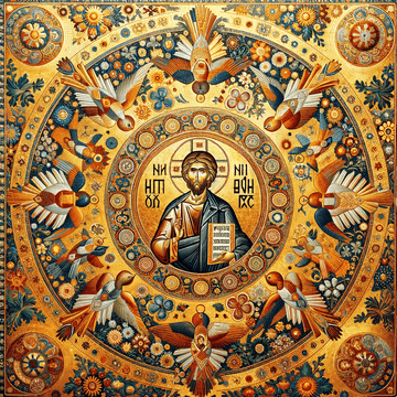 "Exploring the Vibrancy and Symbolism of Byzantine Art: An Insightful Review and Visual Tour of Byzantine Style" - Metal Poster Art