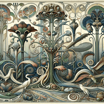 "Art Nouveau: A Dive into the Intricate and Elegant World of Nature-Inspired Design" - Metal Poster Art