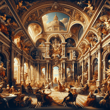 "Bask in the Elegance of Baroque Art: Exploring the Extravagant Style that Shaped an Era" - Metal Poster Art