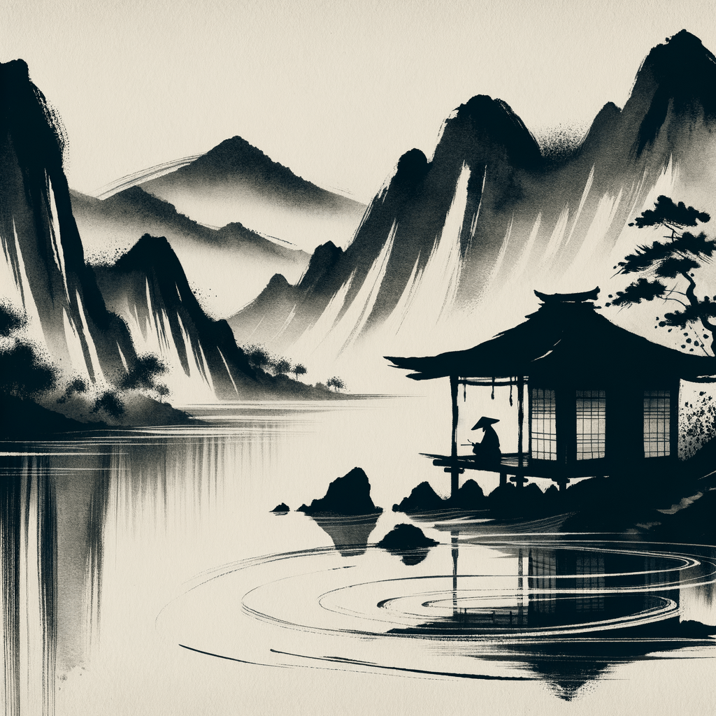 Delving into the Timeless Allure of Sumi-e: The Artful Mastery of Japanese Ink Wash Painting - Metal Poster Art