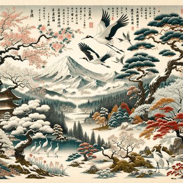 Delving into the Timeless Beauty of Kano School Art: Unveiling the Intricate Techniques and Symbolism of Japanese Traditional Masterpieces - Metal Poster Art