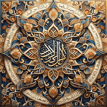 Discover the Mystical Beauty of Islamic Art: Unveiling Geometric Designs and Calligraphy - Metal Poster Art
