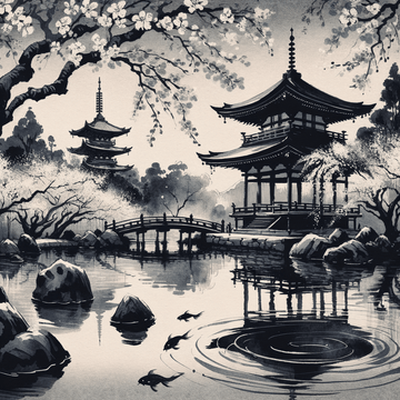 "Discovering Serenity: The Beauty and Tradition of Sumi-e Ink Wash Painting in Japanese Art"| Metal Poster Art - Metal Poster Art