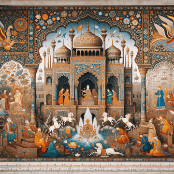Exploring the Rich Tapestry of Mughal Miniature Art: A Deep Dive into South Asian Culture and Symbolism - Metal Poster Art
