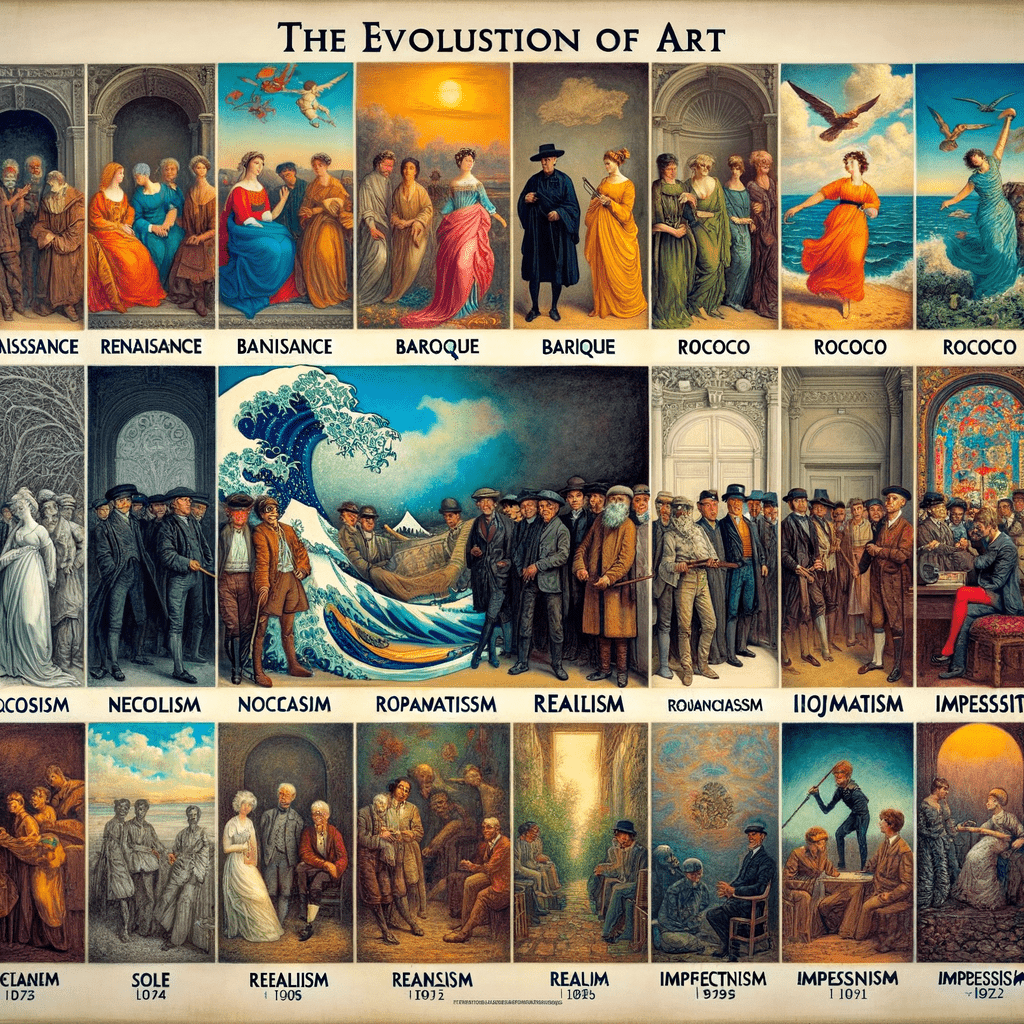 "The Evolution of Modern and Contemporary Art: A Timeline of Key Movements and Influential Artists" - Metal Poster Art
