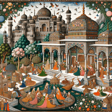 The Rich History and Intricate Beauty of Mughal Miniature Art - Metal Poster Art