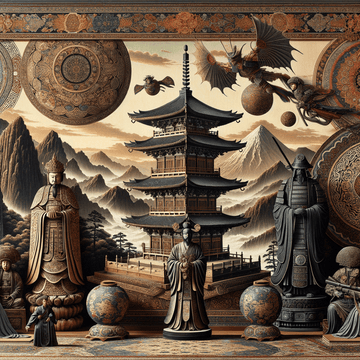 "The Richness of Asian Art: Exploring Patterns, Symbolism, and Cultural Narratives" - Metal Poster Art