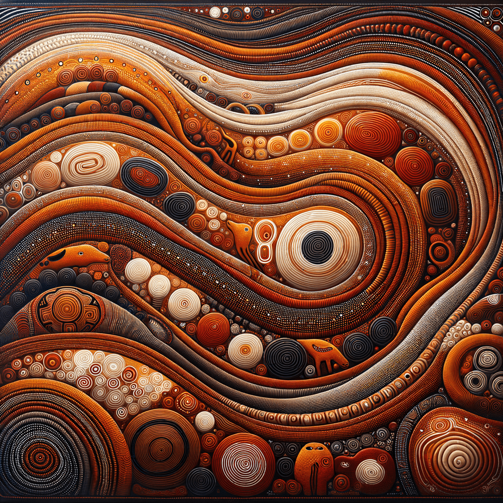 "Uncover the Beauty of Australian Aboriginal Art: Exploring the Cultural Heritage and Symbolism of Indigenous Artwork" - Metal Poster Art