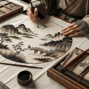 "Unlocking the Timeless Beauty of Chinese Silk Painting: Exploring the Techniques and Artistry of an Ancient Tradition" - Metal Poster Art