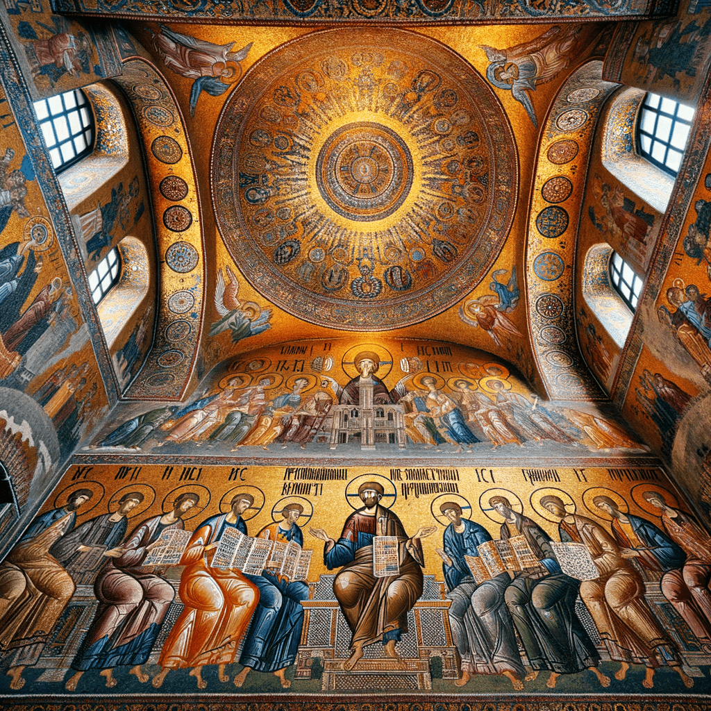 Unveiling the Eternal Beauty of Byzantine Art: Religious Symbolism and Magnificent Mosaics - Metal Poster Art