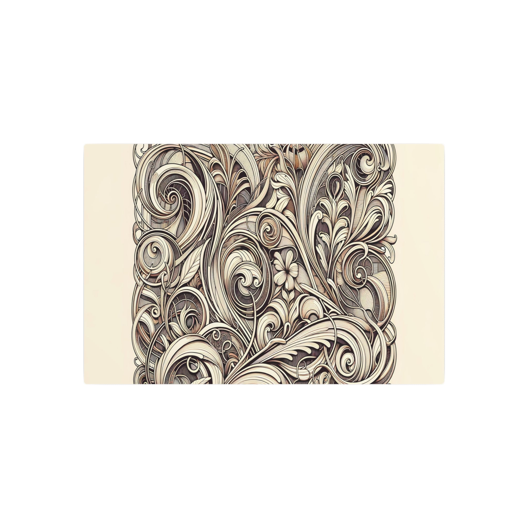 Metal Poster Art | "Art Nouveau Style Decorative Art Print - Intricate Floral Design Inspired by Late 19th Century Western Art Styles"