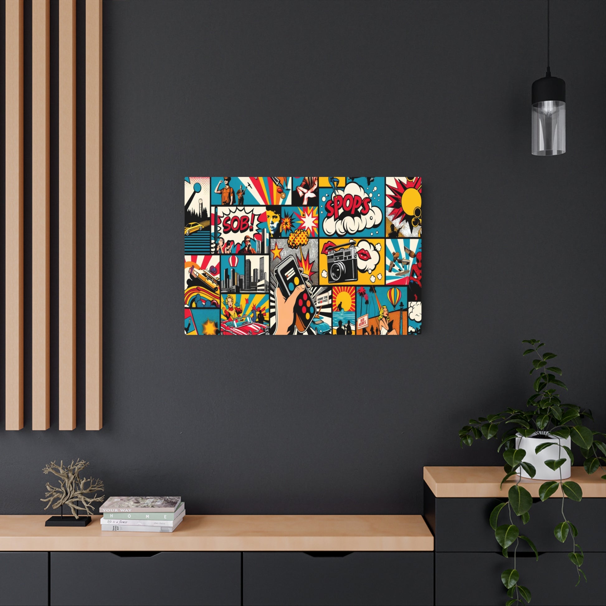 "Vibrant Pop Art Canvas: A Bold Fusion of Modern Culture & Saturated Colors" - Metal Poster Art 30″ x 20″ (Horizontal) 0.12''