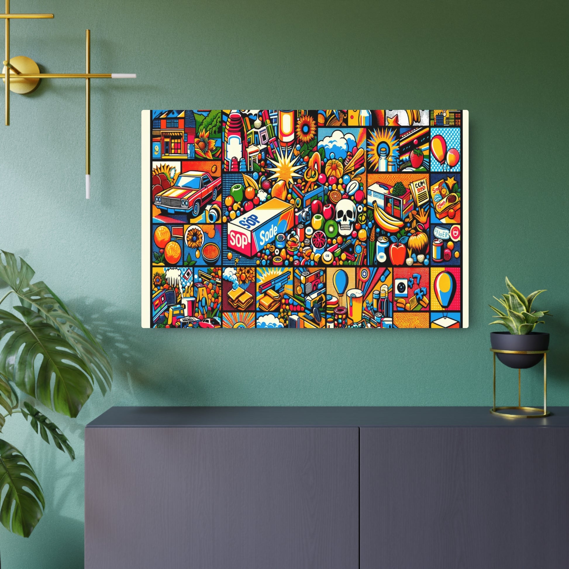 Metal Poster Art | "Vibrant Pop Art Inspired Masterpiece - Modern Contemporary Style with Bold Imagery & Color Saturation"