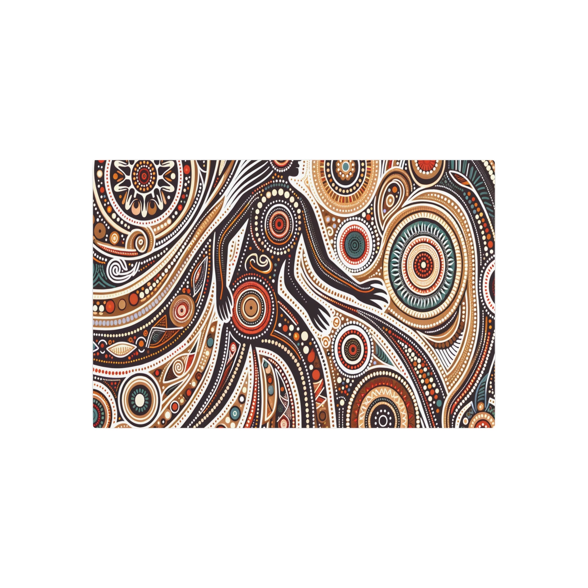 Metal Poster Art | "Traditional Aboriginal Art Inspired Image - Authentic Australian Pattern, Dot and Line Art in Non-Western & Global Styles Category" - Metal Poster Art 36″ x 24″ (Horizontal) 0.12''