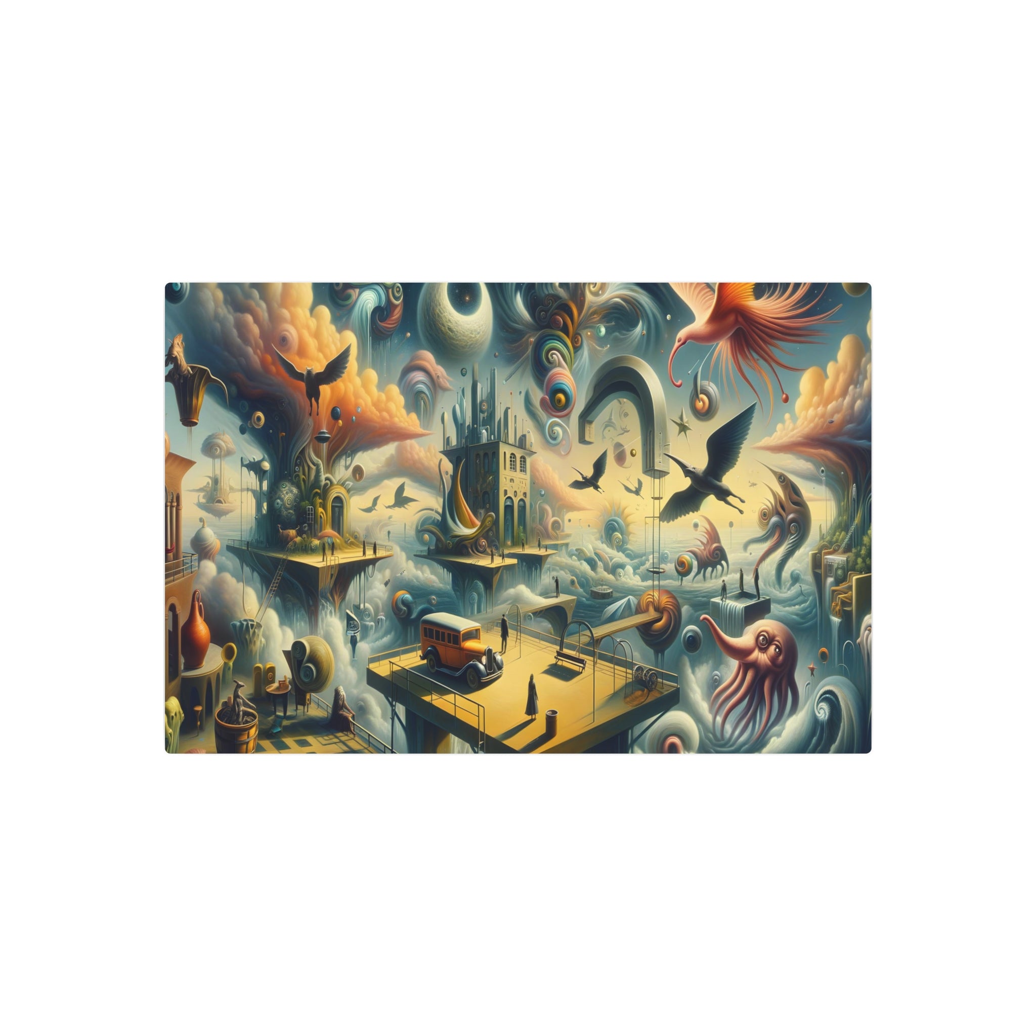 Metal Poster Art | "Surrealistic Dream-Inspired Artwork with Distorted Figures - Modern Contemporary Surrealism Style"