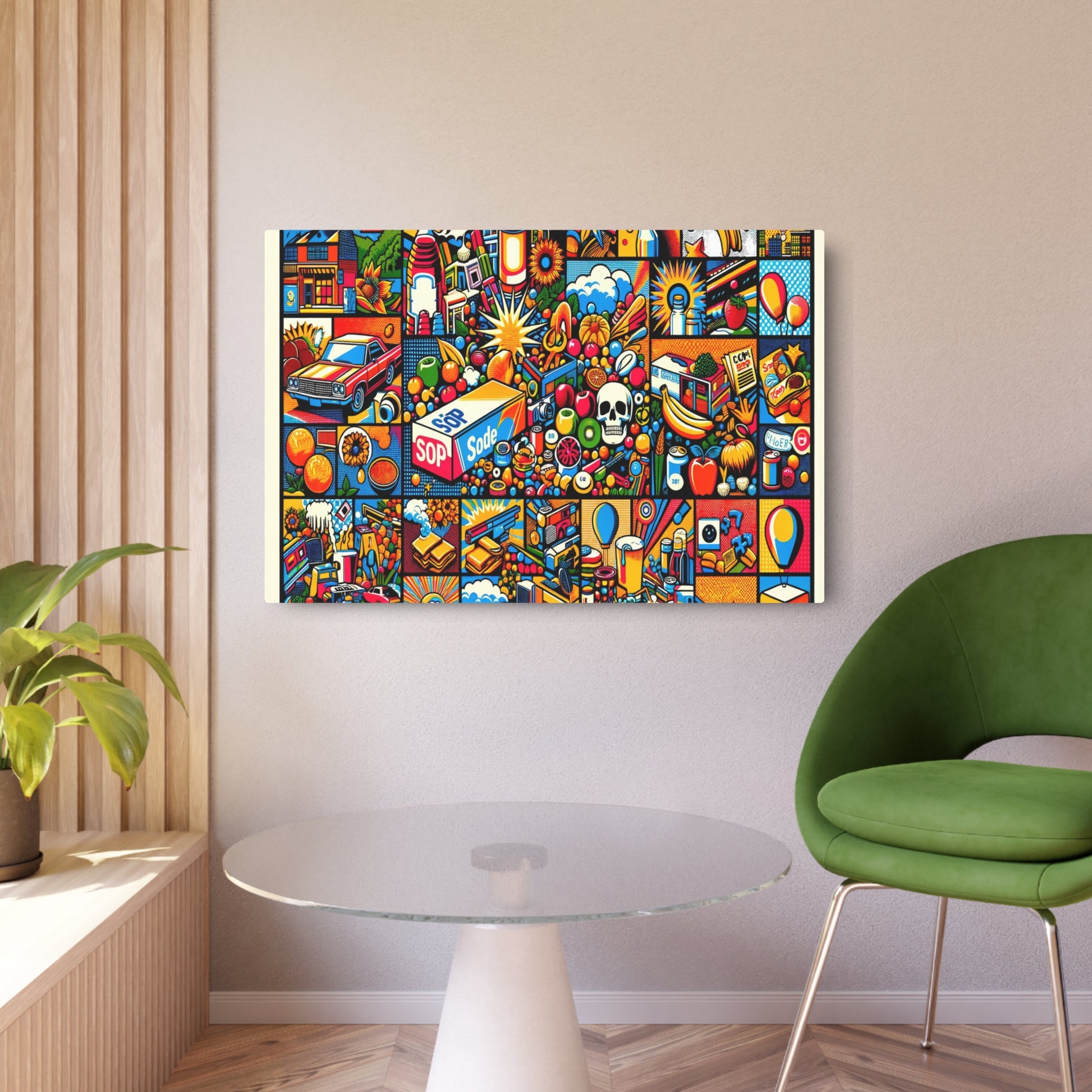 Metal Poster Art | "Vibrant Pop Art Inspired Masterpiece - Modern Contemporary Style with Bold Imagery & Color Saturation"