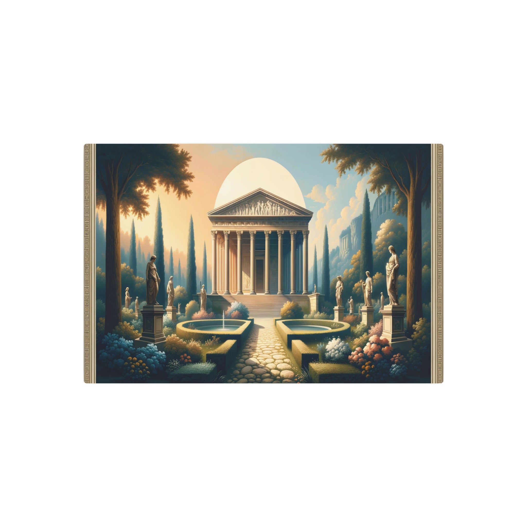 Metal Poster Art | "Neoclassic Western Art Piece - Symmetrical, Simple, Historically-Detailed Original Artwork in Neoclassicism Style"