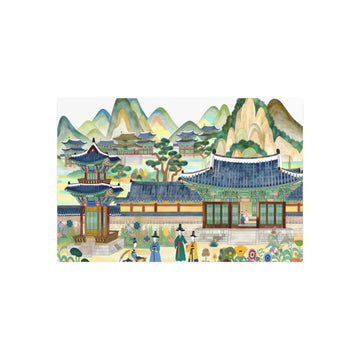 Metal Poster Art | "Vibrant Joseon Dynasty Style Painting Depicting Traditional Korean Life and Nature - Authentic Asian Artwork in the Korean Joseon Dynasty Paintings