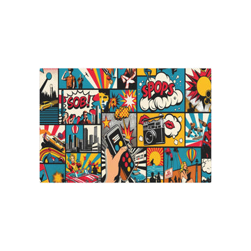 "Vibrant Pop Art Canvas: A Bold Fusion of Modern Culture & Saturated Colors" - Metal Poster Art 36″ x 24″ (Horizontal) 0.12''