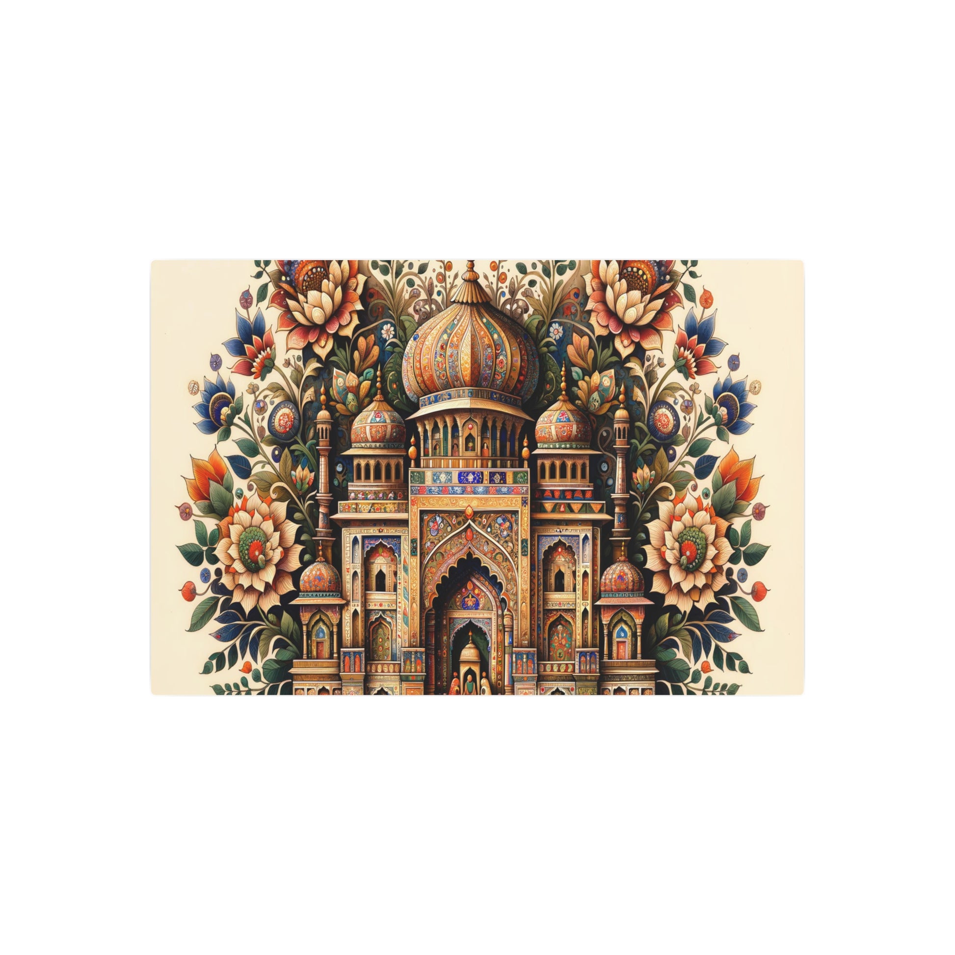 Metal Poster Art | "Mughal Miniature Artwork: Vibrant South Asian Historical Painting Inspired by Traditional Mughal Styles" - Metal Poster Art 36″ x 24″ (Horizontal) 0.12''