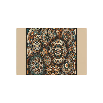 Metal Poster Art | "Indonesian Batik Art Style Image: Intricate Traditional Patterns & Motifs in Earthy Colors - Non-Western & Global Styles Collection"