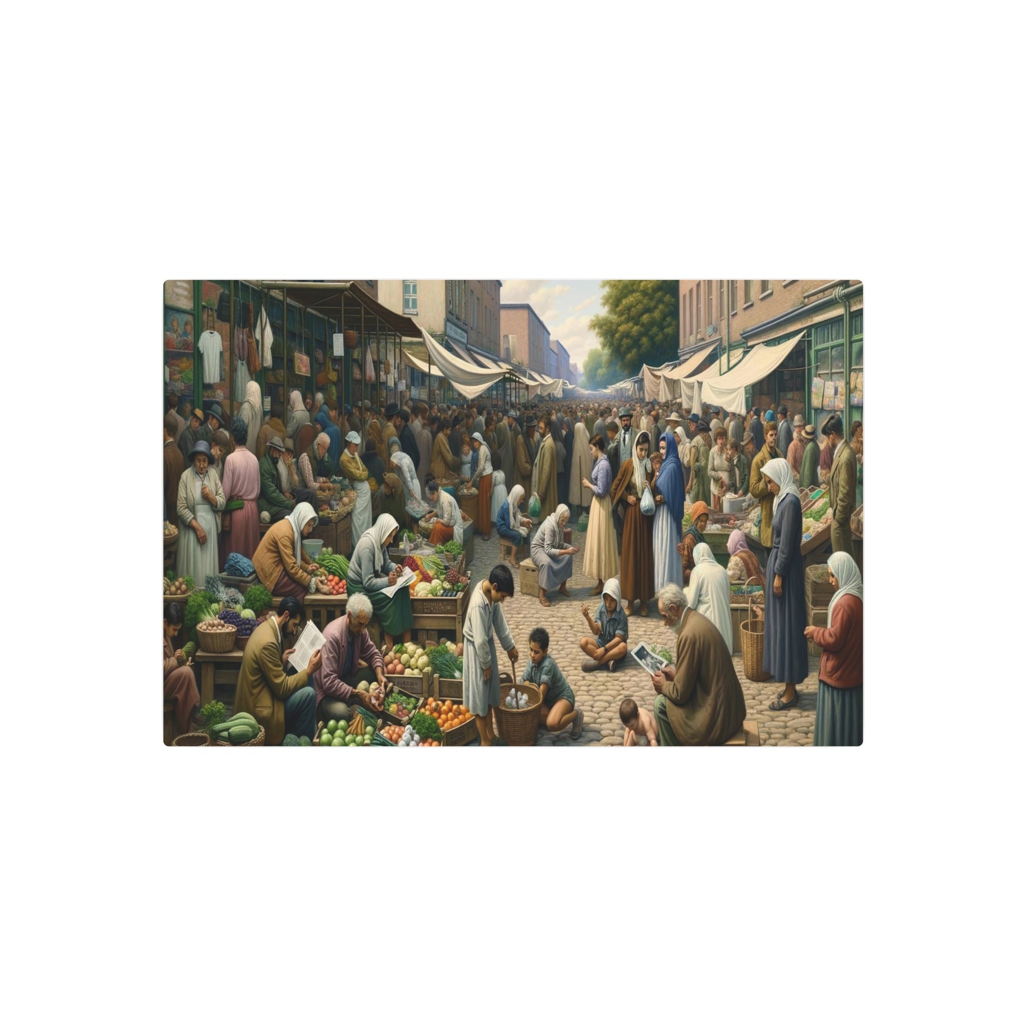 Metal Poster Art | "Realist Western Art: Everyday Life Scenes Canvas Print - Authentic Depiction of Life in Realism Style"