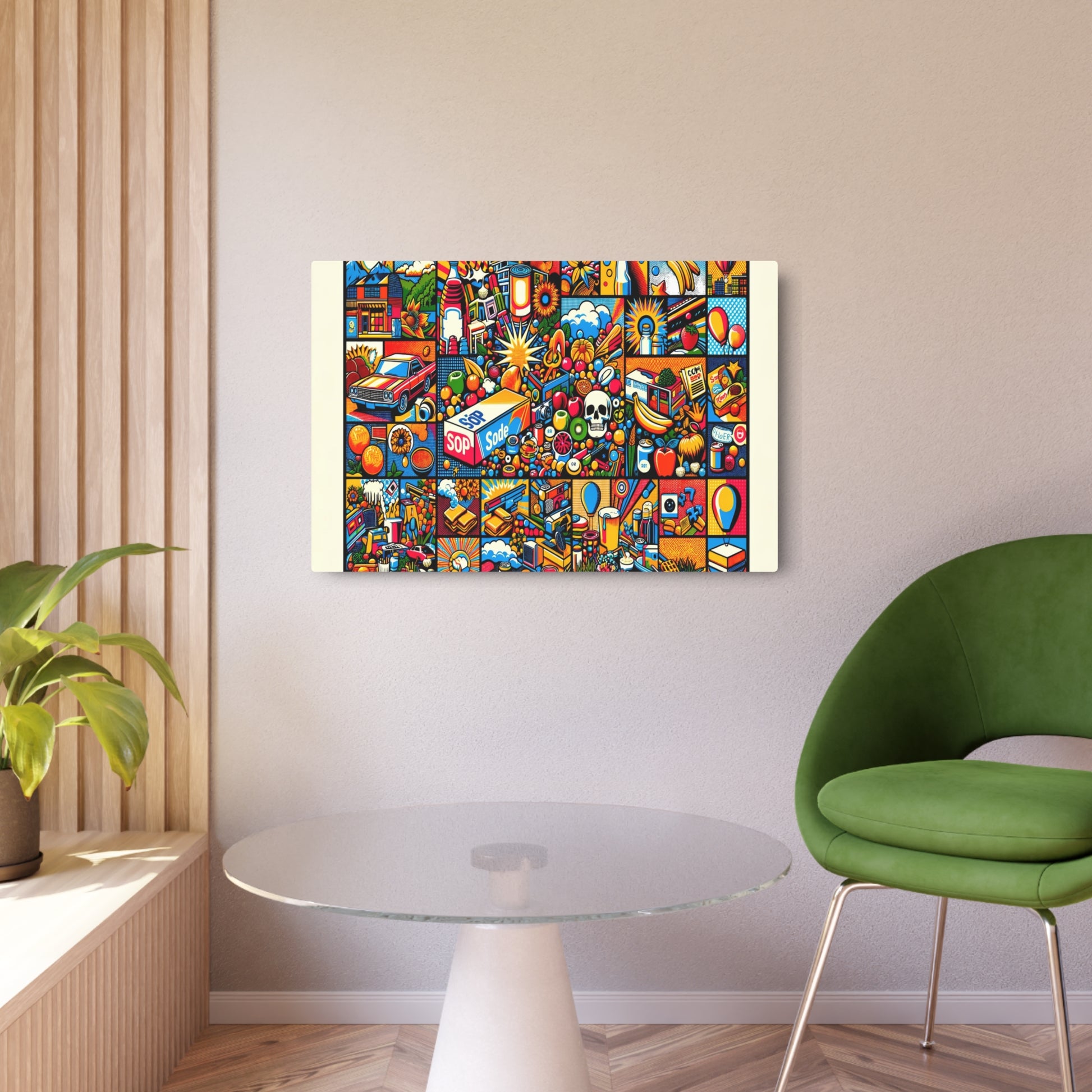 Metal Poster Art | "Vibrant Pop Art Inspired Masterpiece - Modern Contemporary Style with Bold Imagery & Color Saturation"