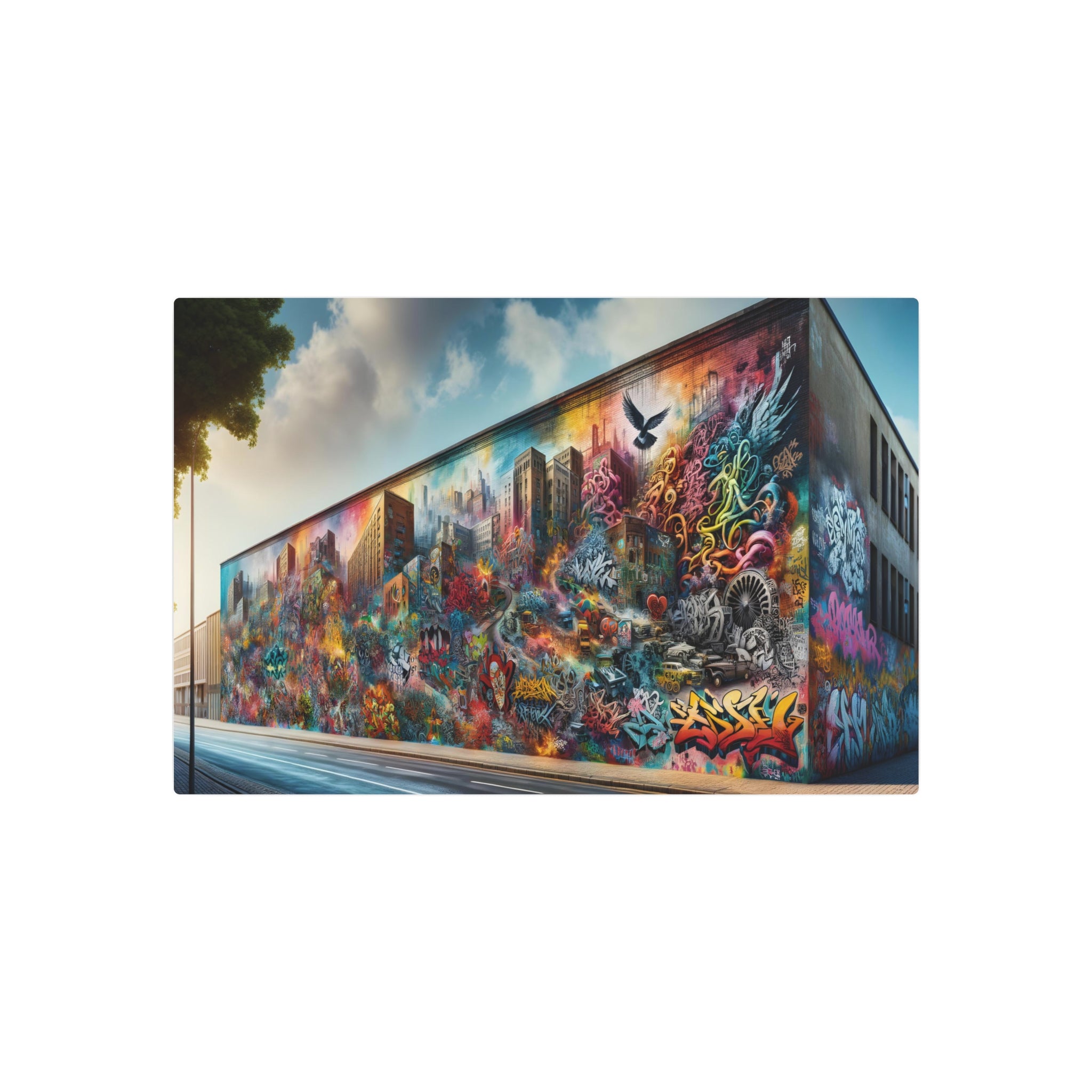 Metal Poster Art | "Modern & Contemporary Street Art: Vibrant and Expressive Graffiti on Urban Wall Canvas Print"