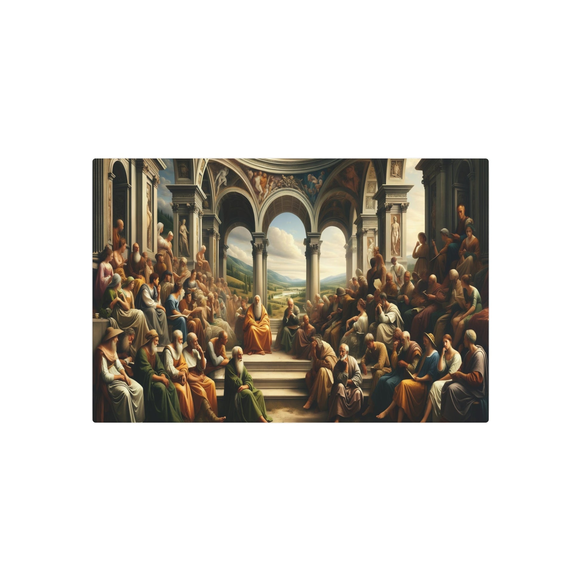 Metal Poster Art | "Renaissance Art Style Features: Realistic Human Figures, Linear Perspective & Naturalistic Light in Western Art Styles - Including Lush Landscapes - Metal Poster Art 30″ x 20″ (Horizontal) 0.12''