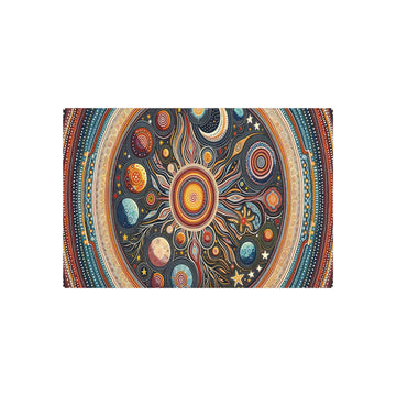 Metal Poster Art | "Aboriginal Art (Australian) - Traditional Celestial - Themed Painting Featuring Stars, Moons, and Planets from Non - Western & Global Styles - Metal Poster Art 30″ x 20″ (Horizontal) 0.12''