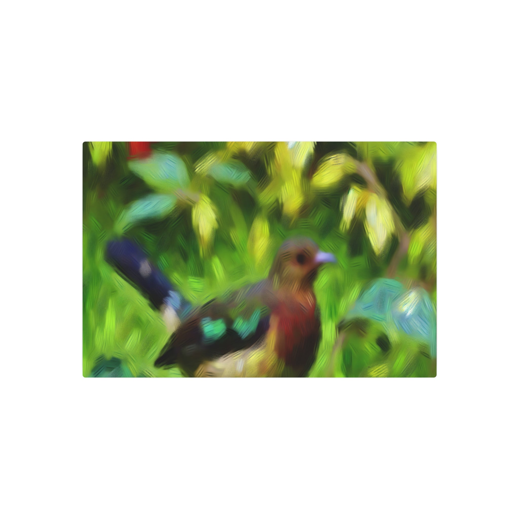 Metal Poster Art | "Impressionist Western Art Style - Nature-Inspired Bird Painting in Impressionism" - Metal Poster Art 30″ x 20″ (Horizontal) 0.12''