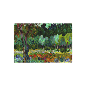 Metal Poster Art | "Post-Impressionist Style Painting of Forests and Trees - Western Art Styles Collection" - Metal Poster Art 30″ x 20″ (Horizontal) 0.12''