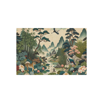 Metal Poster Art | "Joseon Dynasty - Inspired Traditional Korean Painting - Rich Nature Elements and Authentic Asian Art Styles in the Style of Classic Joseon Dynasty Artworks" - Metal Poster Art 30″ x 20″ (Horizontal) 0.12''