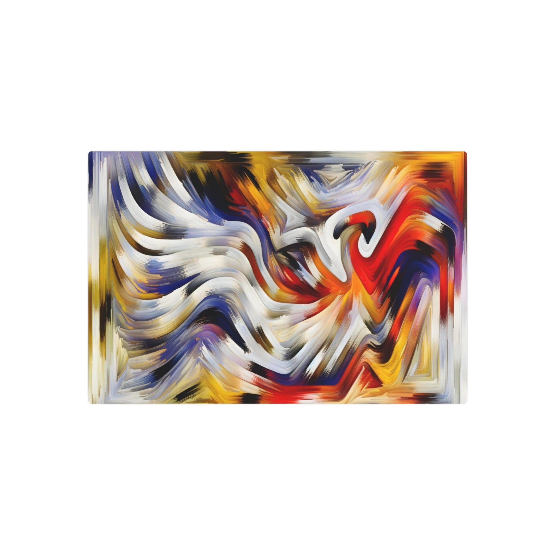 Metal Poster Art | "Abstract Expressionism Artwork - Modern Contemporary Style Bird Representation" - Metal Poster Art 30″ x 20″ (Horizontal) 0.12''