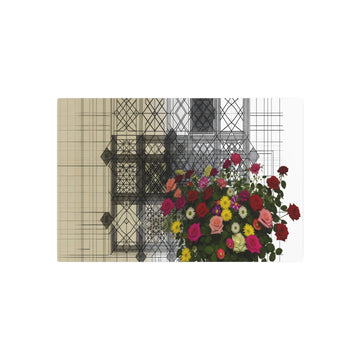 Metal Poster Art | "Islamic Geometric Patterns Art: Vibrant Garden Flowers Woven Intricately with Traditional Non-Western Styles" - Metal Poster Art 30″ x 20″ (Horizontal) 0.12''