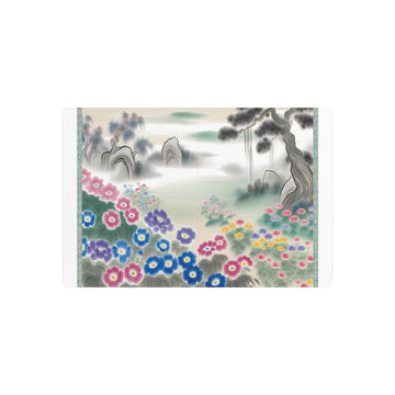 Metal Poster Art | "Tranquil Chinese Silk Painting: Vibrant Floral Garden Artwork in Traditional Asian Style - Peaceful Harmony in Brushstrokes and Soft Tones - Metal Poster Art 30″ x 20″ (Horizontal) 0.12''