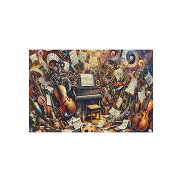 Metal Poster Art | "Post - Impressionist Western Art Painting Depicting the Interconnection of Music and Art" - Metal Poster Art 30″ x 20″ (Horizontal) 0.12''