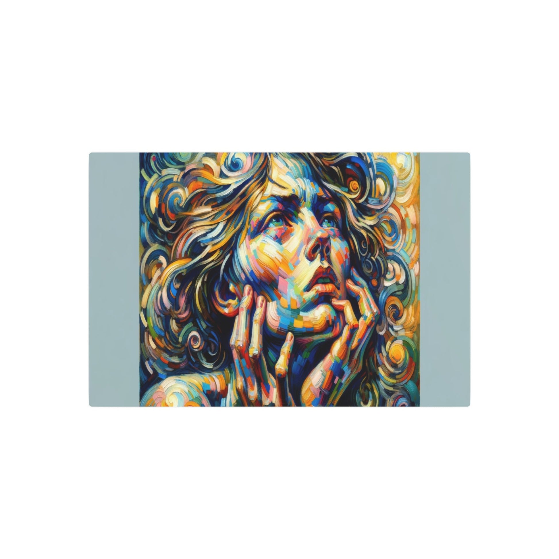 Metal Poster Art | "Expressionist Art Image Inspired by Edvard Munch and Wassily Kandinsky - Western Art Styles, Expressionism Category" - Metal Poster Art 30″ x 20″ (Horizontal) 0.12''