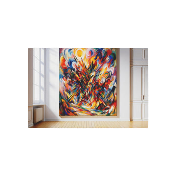 Metal Poster Art | "Vibrant Abstract Expressionist Painting - Modern & Contemporary Styles Art with Bold Brushstrokes and Strong Color Contrasts" - Metal Poster Art 30″ x 20″ (Horizontal) 0.12''