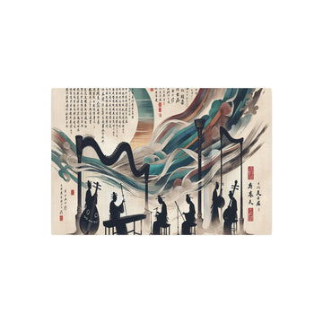 Metal Poster Art | "Chinese Silk Painting in Asian Art Styles: Harmonious Fusion of Music and Art Theme" - Metal Poster Art 30″ x 20″ (Horizontal) 0.12''