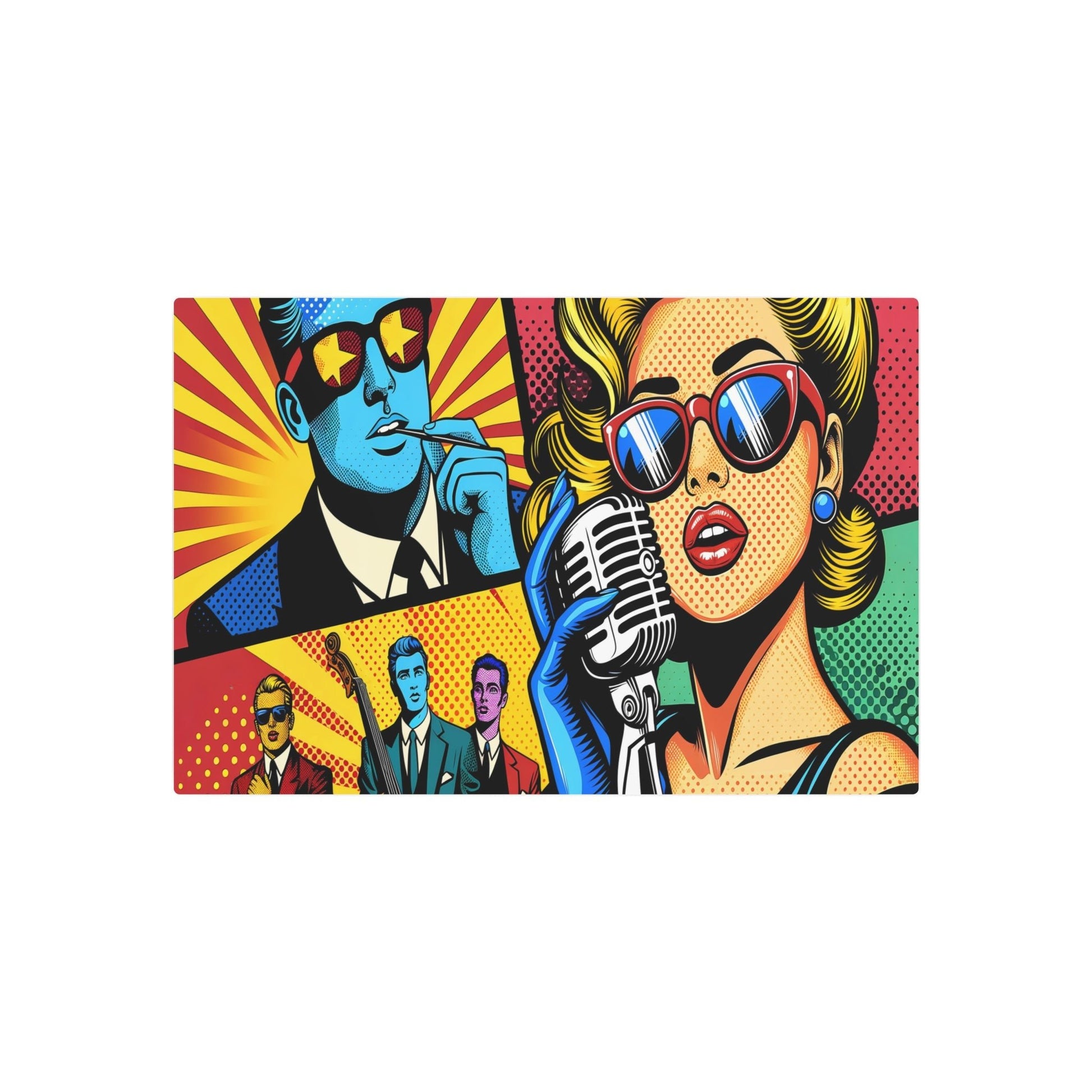 Metal Poster Art | "Vibrant Pop Art Image - Bold Modern and Contemporary Style with Bright Colors, Strong Lines & Popular Culture Iconography" - Metal Poster Art 30″ x 20″ (Horizontal) 0.12''