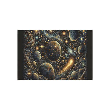 Metal Poster Art | "Indonesian Batik Style Art Image Featuring Celestial Bodies - Planets, Stars, Comets & Moon in Non - Western & Global Styles - Metal Poster Art 30″ x 20″ (Horizontal) 0.12''