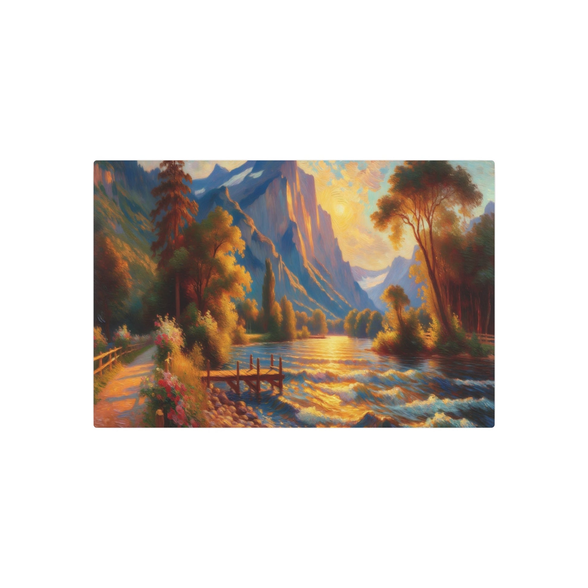 Metal Poster Art | "Impressionist Western Art: Vibrant Light Intensity and Visible Brush Strokes in Essence - focused Artwork" - Metal Poster Art 30″ x 20″ (Horizontal) 0.12''