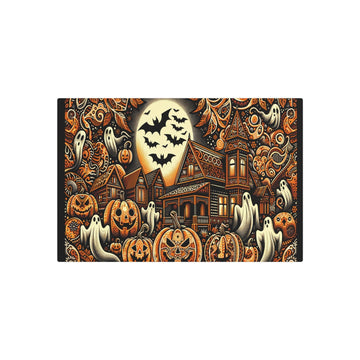 Metal Poster Art | "Indonesian Batik - Style Halloween Inspired Spooky Artwork - Non - Western & Global Styles" - Metal Poster Art 30″ x 20″ (Horizontal) 0.12''