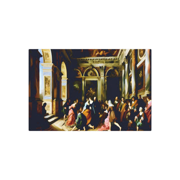 Metal Poster Art | "Baroque Art Masterpiece: Rich Detailing, Deep Colors, Dramatic Lighting - Complex Compositions in Western Art Styles" - Metal Poster Art 30″ x 20″ (Horizontal) 0.12''