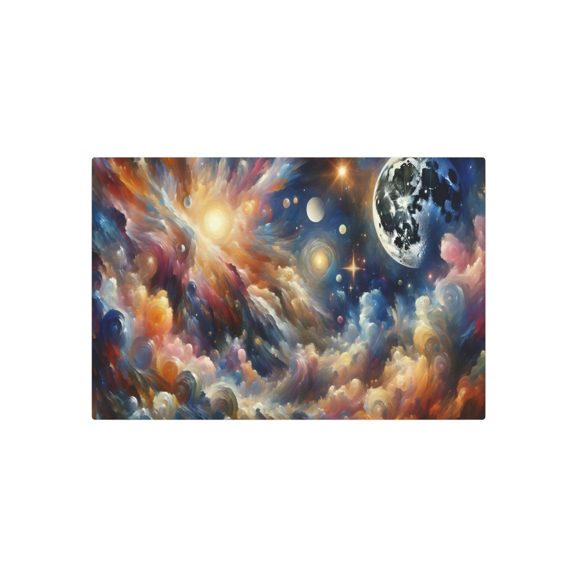 Metal Poster Art | "Western Art Styles: Post - Impressionism Celestial Body Painting with Vivid Colors and Real Life Subject Matter" - Metal Poster Art 30″ x 20″ (Horizontal) 0.12''