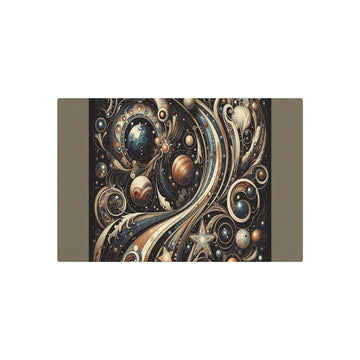 Metal Poster Art | "Art Nouveau Inspired Celestial Bodies Artwork - Stars, Planets, and Galaxies Themed Western Art Styles" - Metal Poster Art 30″ x 20″ (Horizontal) 0.12''