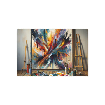 Metal Poster Art | "Modern Abstract Expressionism Art - Spontaneous, Dramatic & Energetic Features with Vast Brush Strokes in Vibrant Colors - Contemporary - Metal Poster Art 30″ x 20″ (Horizontal) 0.12''