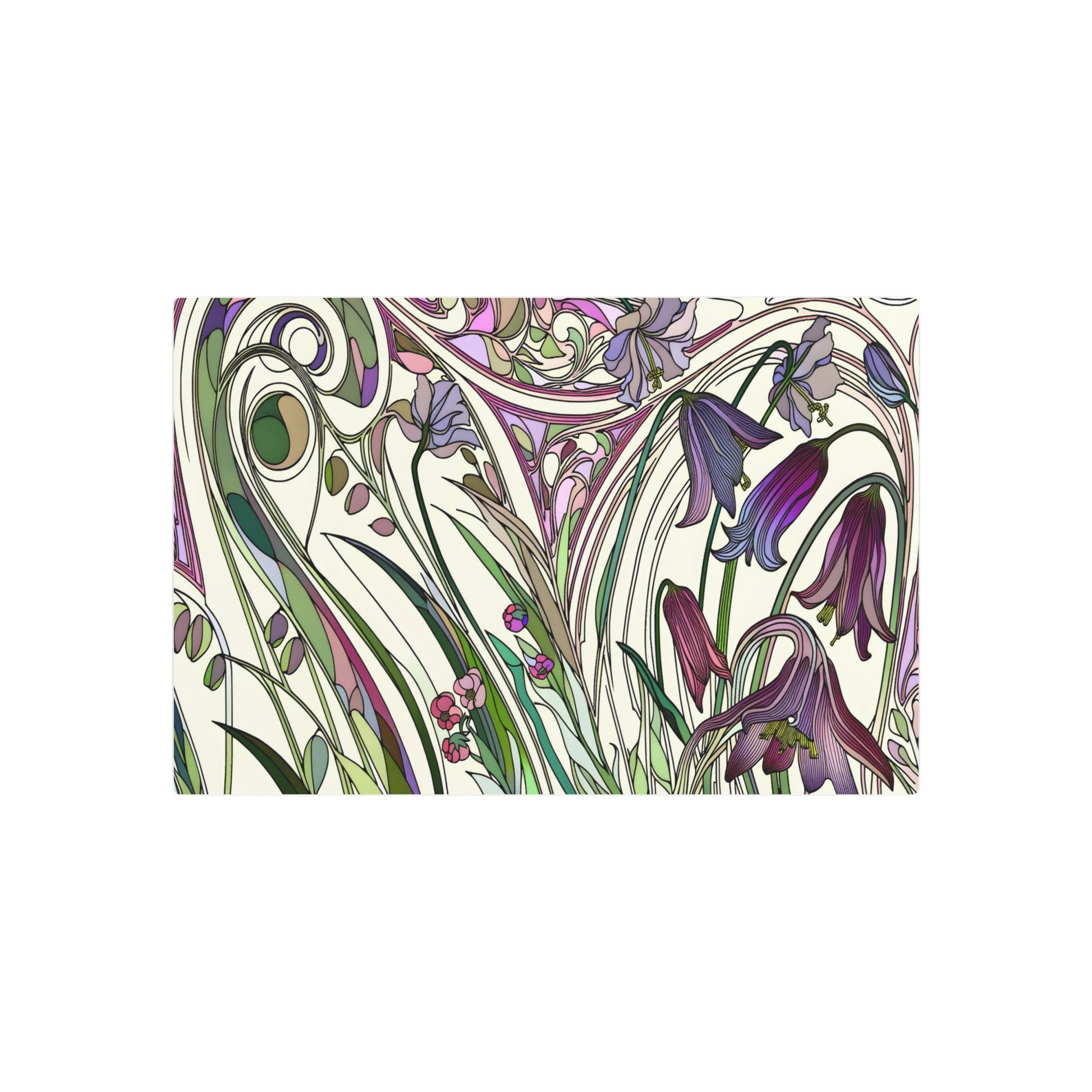 Metal Poster Art | "Art Nouveau Western Art Style: Intricate Wildflower and Botanical Illustrations with Nature-Inspired Organic Forms" - Metal Poster Art 30″ x 20″ (Horizontal) 0.12''